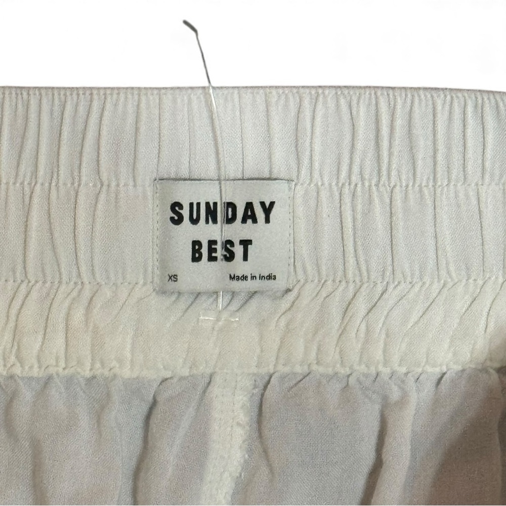 Aritzia Sunday Best Los Feliz White Drawstring Jogger Pants XS Lightweight Rayon - Picture 5 of 7